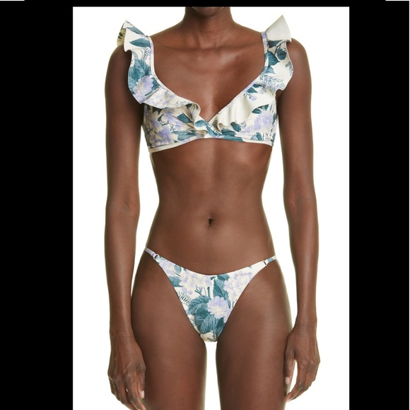 Zimmermann bikini in ivory/ blue green Size 2/4